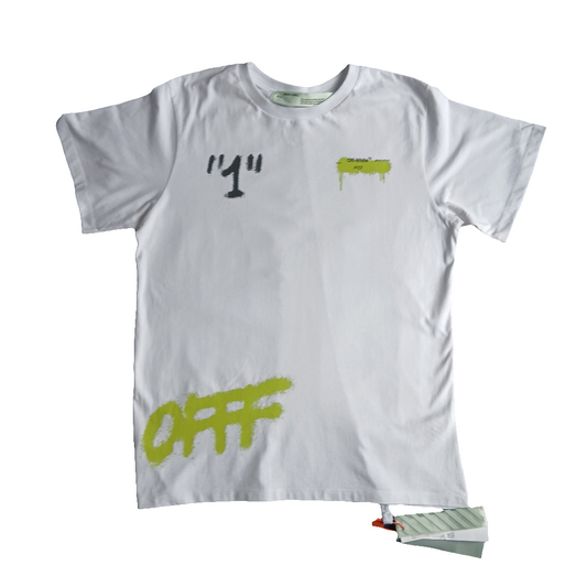 WHITE, OFF WHITE T-SHIRT L